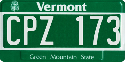 VT license plate CPZ173