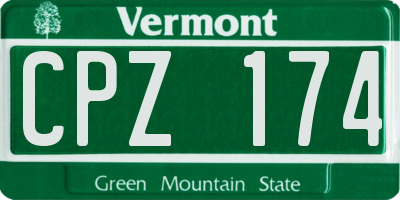 VT license plate CPZ174