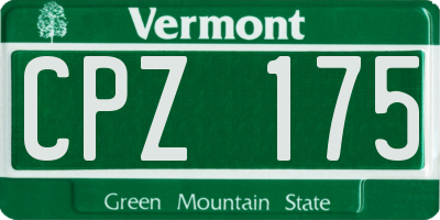 VT license plate CPZ175