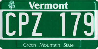 VT license plate CPZ179