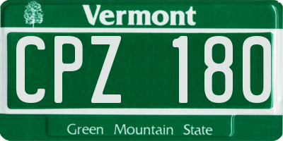 VT license plate CPZ180