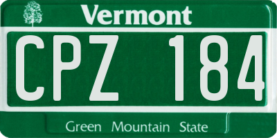 VT license plate CPZ184