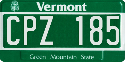 VT license plate CPZ185