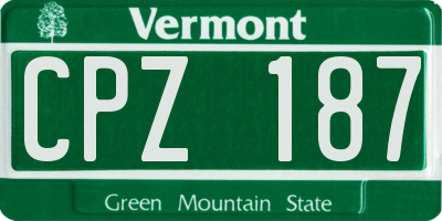 VT license plate CPZ187