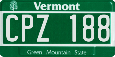 VT license plate CPZ188