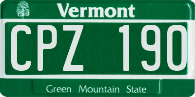 VT license plate CPZ190