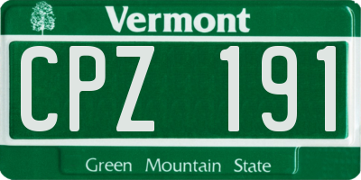 VT license plate CPZ191