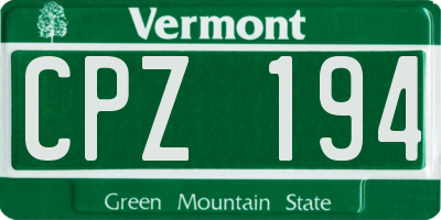 VT license plate CPZ194