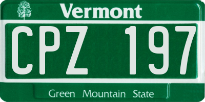 VT license plate CPZ197