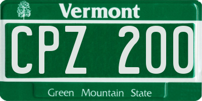VT license plate CPZ200