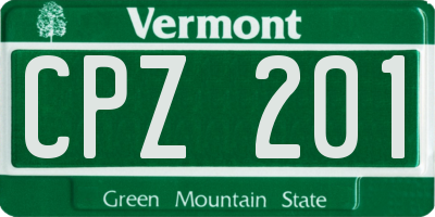 VT license plate CPZ201