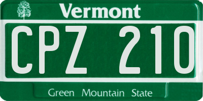 VT license plate CPZ210