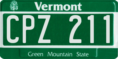 VT license plate CPZ211