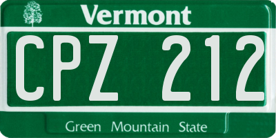 VT license plate CPZ212