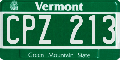 VT license plate CPZ213