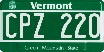 VT license plate CPZ220