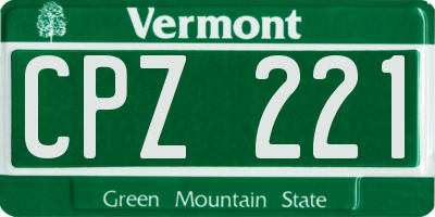 VT license plate CPZ221