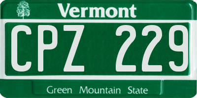 VT license plate CPZ229