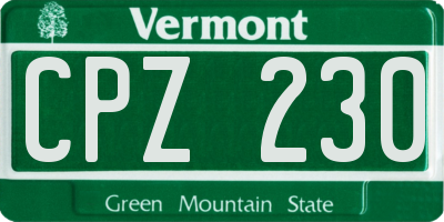 VT license plate CPZ230