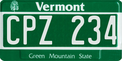 VT license plate CPZ234