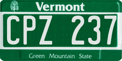 VT license plate CPZ237