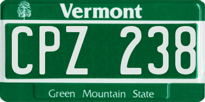 VT license plate CPZ238