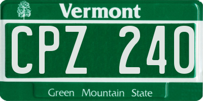 VT license plate CPZ240