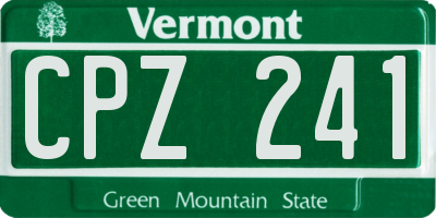 VT license plate CPZ241