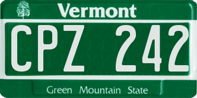 VT license plate CPZ242
