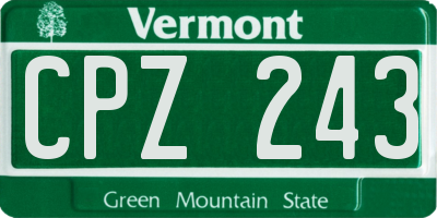 VT license plate CPZ243