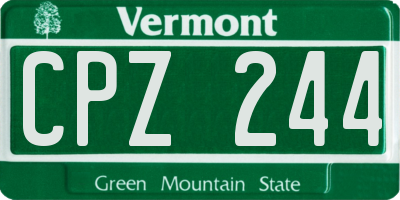 VT license plate CPZ244