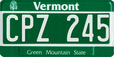 VT license plate CPZ245