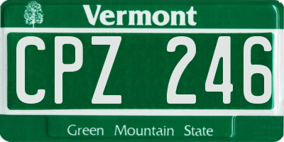 VT license plate CPZ246