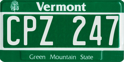 VT license plate CPZ247