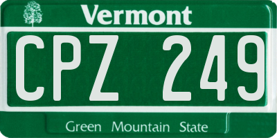 VT license plate CPZ249