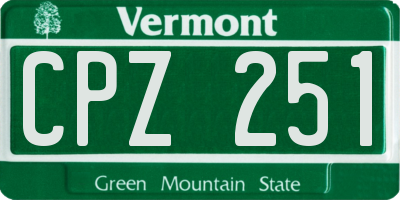 VT license plate CPZ251