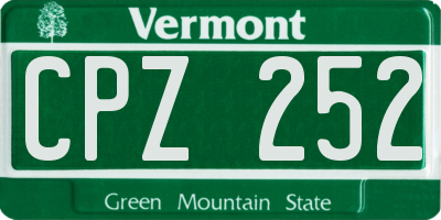 VT license plate CPZ252
