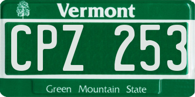 VT license plate CPZ253