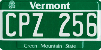 VT license plate CPZ256
