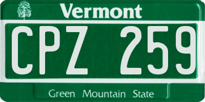 VT license plate CPZ259