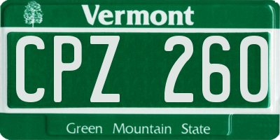 VT license plate CPZ260