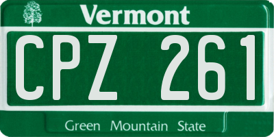 VT license plate CPZ261