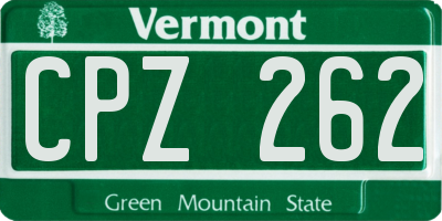VT license plate CPZ262