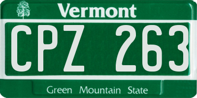VT license plate CPZ263