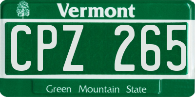 VT license plate CPZ265