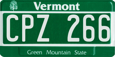 VT license plate CPZ266
