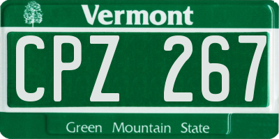 VT license plate CPZ267