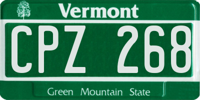 VT license plate CPZ268