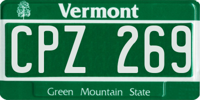 VT license plate CPZ269
