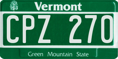 VT license plate CPZ270